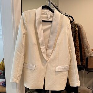 H&M Cream Blazer with Satin Details